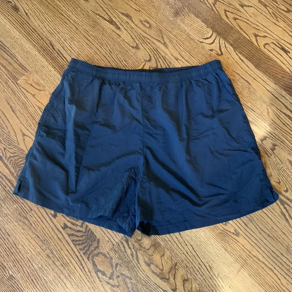 COLUMBIA 2XL Black Nylon Shorts Elastic Waist‎ Pockets Hiking Fishing Swimming